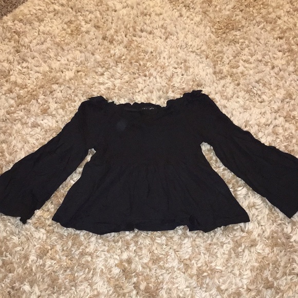 black off the shoulder top new look